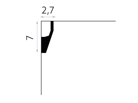 Listwa sufitowa gładka MD118 7x2,7x200cm Mardom
