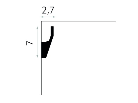 Listwa sufitowa gładka MD118 7x2,7x200cm Mardom