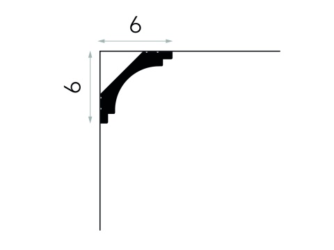 Listwa sufitowa gładka MD145 6x6x200cm Mardom