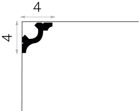 Listwa sufitowa gładka MD172 4x4x200cm Mardom
