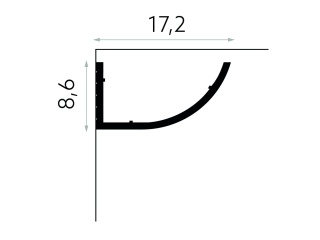 Listwa sufitowa gładka MD362 8,6x17,2x200cm Mardom