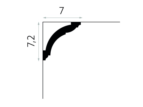 Listwa sufitowa gładka MD367 7,2x7x200cm Mardom