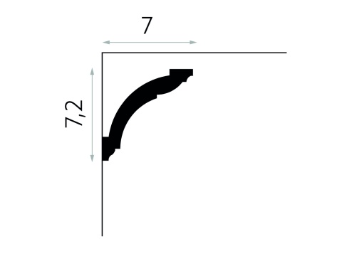 Listwa sufitowa gładka MD367 7,2x7x200cm Mardom