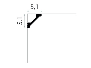Listwa sufitowa gładka MD368 5,1x5,1x200cm Mardom
