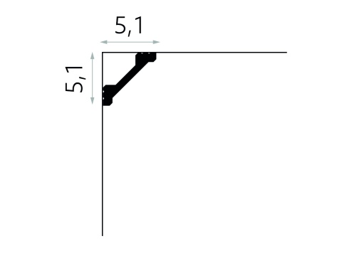 Listwa sufitowa gładka MD368 5,1x5,1x200cm Mardom