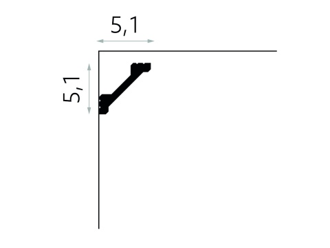 Listwa sufitowa gładka MD368 5,1x5,1x200cm Mardom