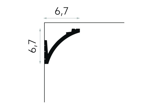Listwa sufitowa gładka MD380 6,7x6,7x200cm Mardom