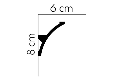 Listwa sufitowa gładka MDB080 8x6x200cm Mardom