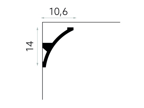 Listwa sufitowa gładka MDB101 14x10,6x200cm Mardom