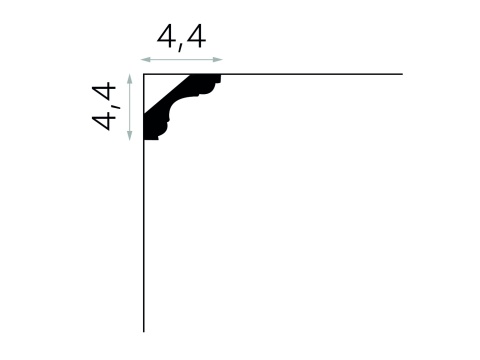 Listwa sufitowa gładka MDB112 4,4x4,4x200cm Mardom