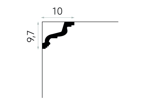 Listwa sufitowa gładka MDB118 9,7x10x200cm Mardom