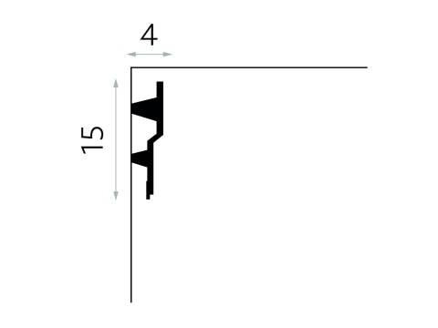 Listwa sufitowa gładka MDB150 15x4x200cm Mardom