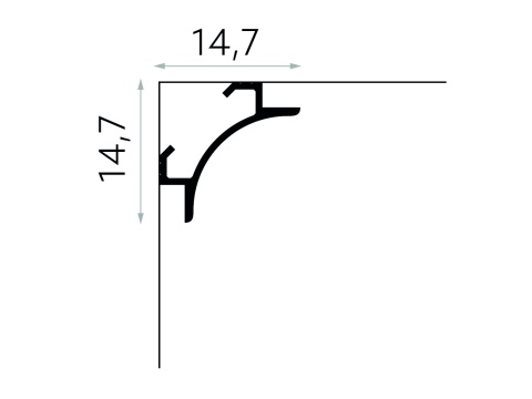Listwa sufitowa gładka QL001 14,7x14,7x200cm Mardom