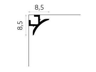 Listwa sufitowa gładka QL002 8,5x8,5x200cm Mardom