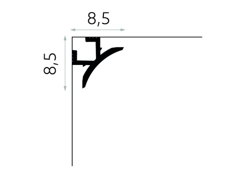 Listwa sufitowa gładka QL002 8,5x8,5x200cm Mardom