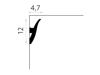 Listwa sufitowa gładka QL009 12x4,7x200cm Mardom