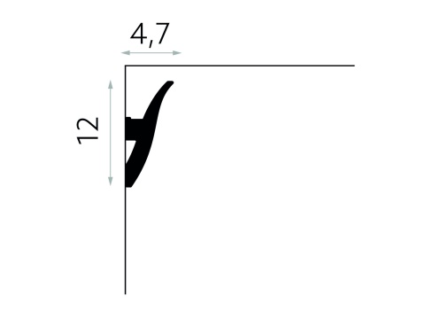 Listwa sufitowa gładka QL009 12x4,7x200cm Mardom