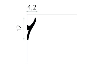 Listwa sufitowa gładka QL010 12x4,2x200cm Mardom