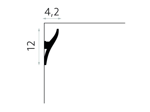 Listwa sufitowa gładka QL010 12x4,2x200cm Mardom