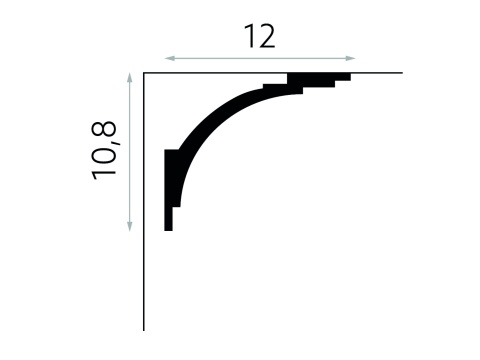 Listwa sufitowa/karniszowa MD105 10,8x12x200cm Mardom