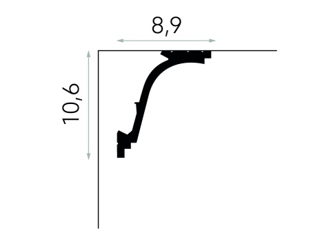 Listwa sufitowa/karniszowa MD110 8,9x10,6x200cm Mardom
