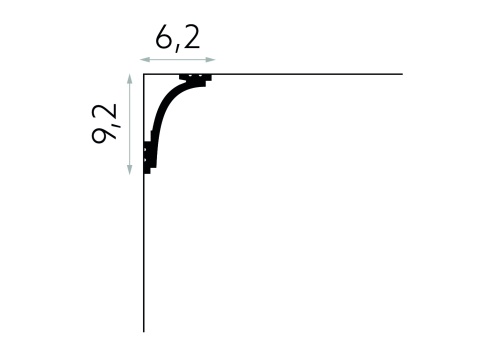 Listwa sufitowa/karniszowa MD111 9,2x6,2x200cm Mardom