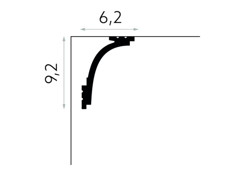 Listwa sufitowa/karniszowa MD111 9,2x6,2x200cm Mardom