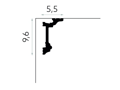 Listwa sufitowa/karniszowa MD137 9,6x5,5x200cm Mardom