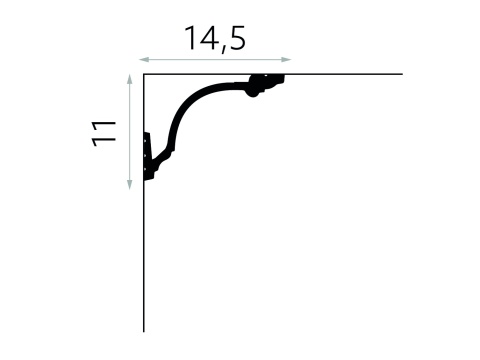 Listwa sufitowa/karniszowa MD156 11x14,5x200cm Mardom