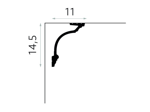 Listwa sufitowa/karniszowa MD156 11x14,5x200cm Mardom