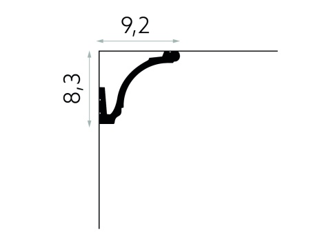 Listwa sufitowa/karniszowa MD161 8,3x9,2x200cm Mardom