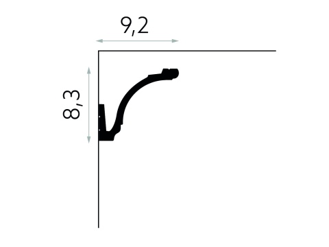 Listwa sufitowa/karniszowa MD161 8,3x9,2x200cm Mardom