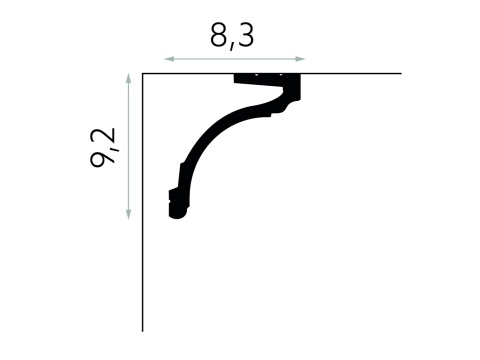 Listwa sufitowa/karniszowa MD161 8,3x9,2x200cm Mardom