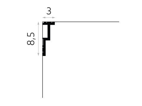 Listwa sufitowa/karniszowa QL024 8,5x3x200cm Mardom