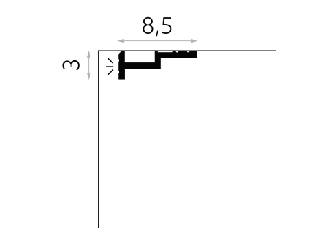 Listwa sufitowa/karniszowa QL024 8,5x3x200cm Mardom