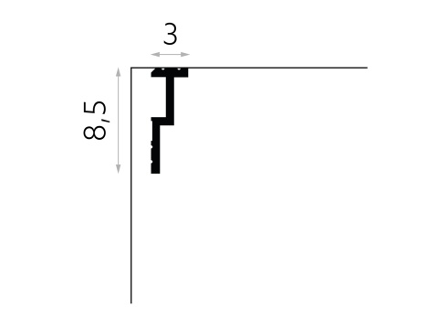 Listwa sufitowa/karniszowa QL024 8,5x3x200cm Mardom