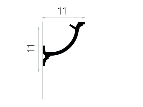 Listwa sufitowa/karniszowa QL027 11x11x200cm Mardom