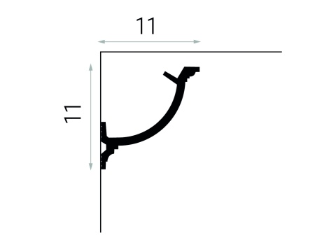 Listwa sufitowa/karniszowa QL027 11x11x200cm Mardom