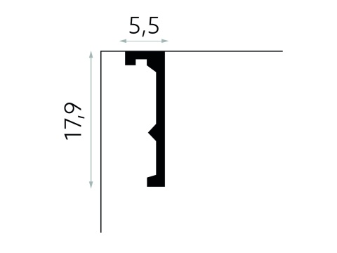 Listwa sufitowa/karniszowa QL056 17,9x5,5x240cm Mardom