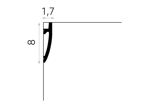 Listwa wielofunkcyjna MD030 8x1,7x200cm Mardom