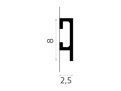 Listwa wielofunkcyjna QL019 8x2,5x200cm Mardom
