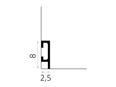 Listwa wielofunkcyjna QL019 8x2,5x200cm Mardom