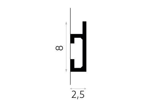 Listwa wielofunkcyjna QL019 8x2,5x200cm Mardom